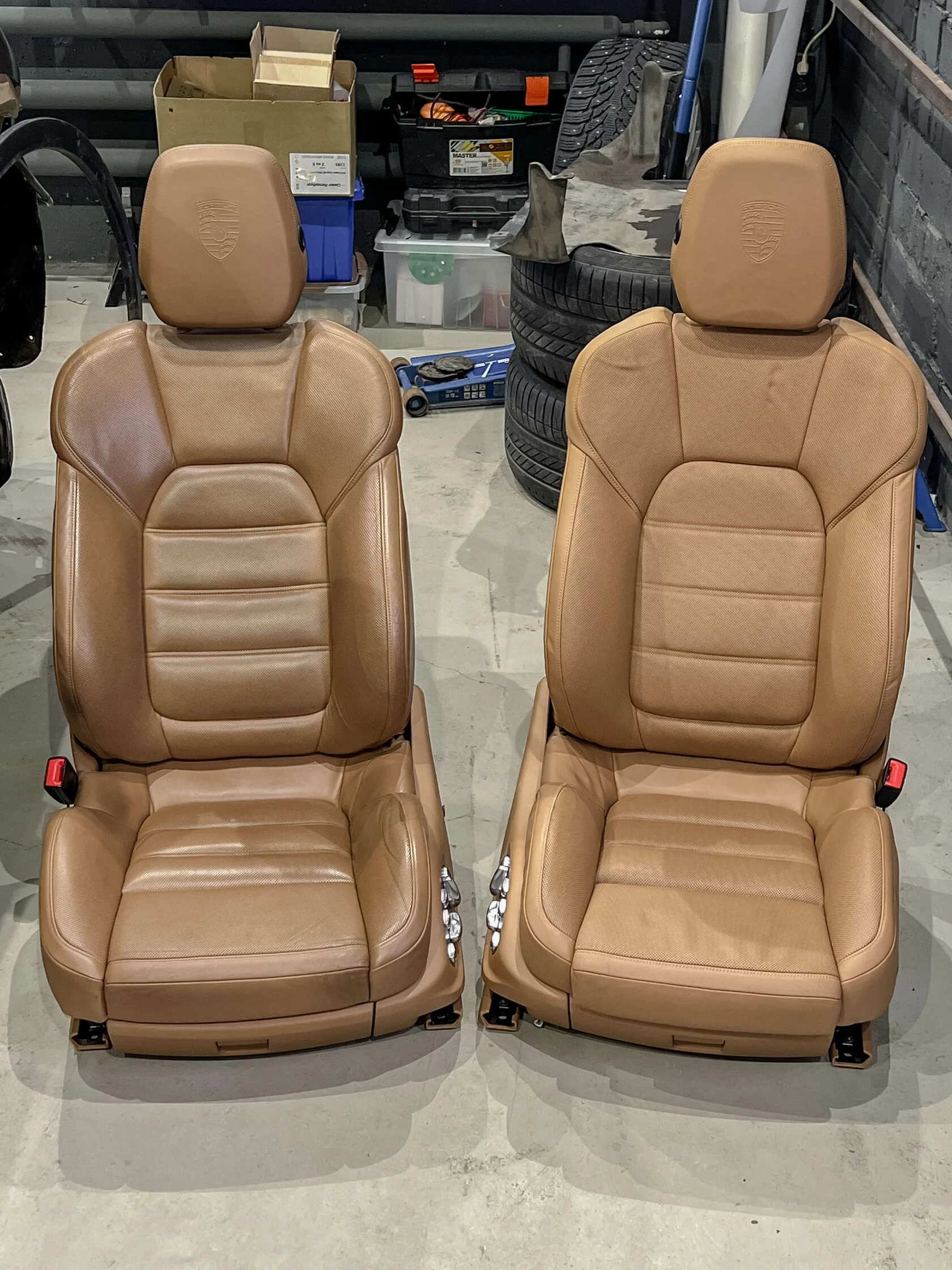 Tan leather car seats
